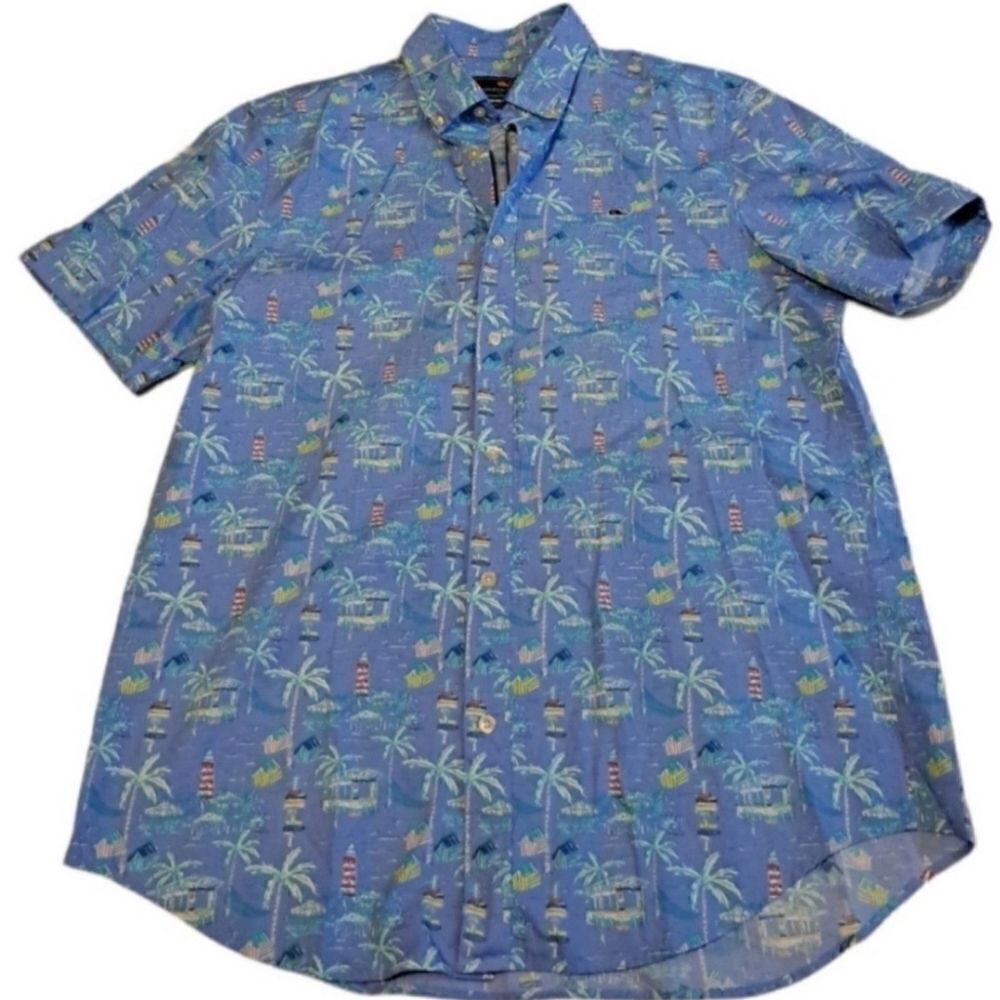 Vineyard Vines Light Blue Casual Vacation Shirt size L